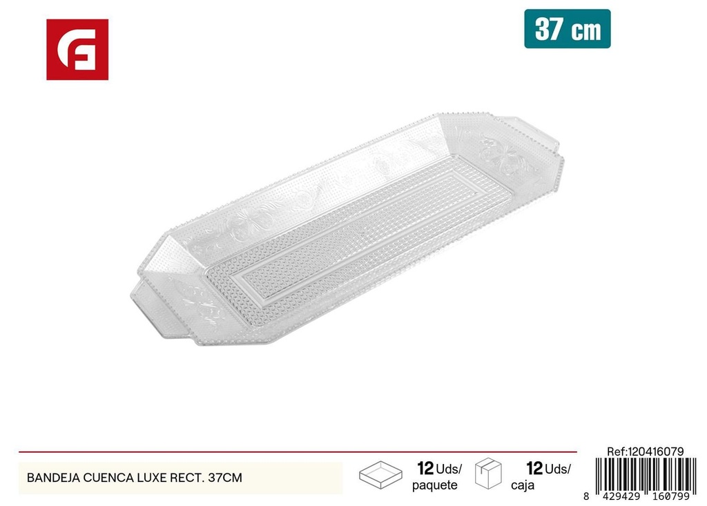 Bandeja cuenca Luxe rectangular 37cm para cocina