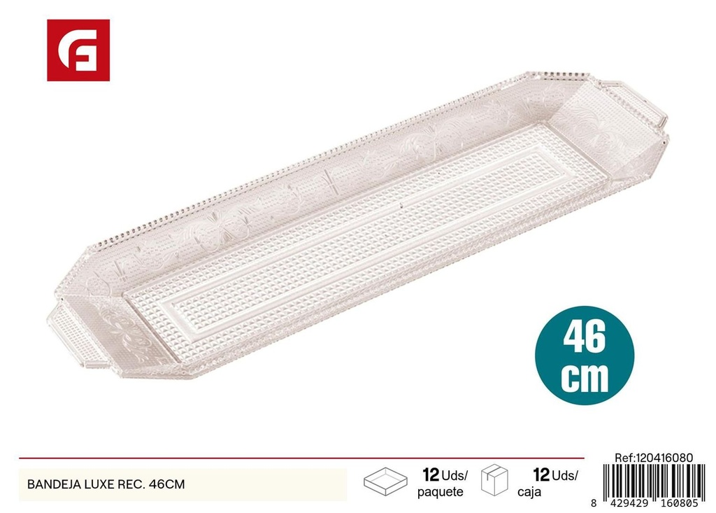 Bandeja de plástico luxe rectangular 46cm para cocina y servir