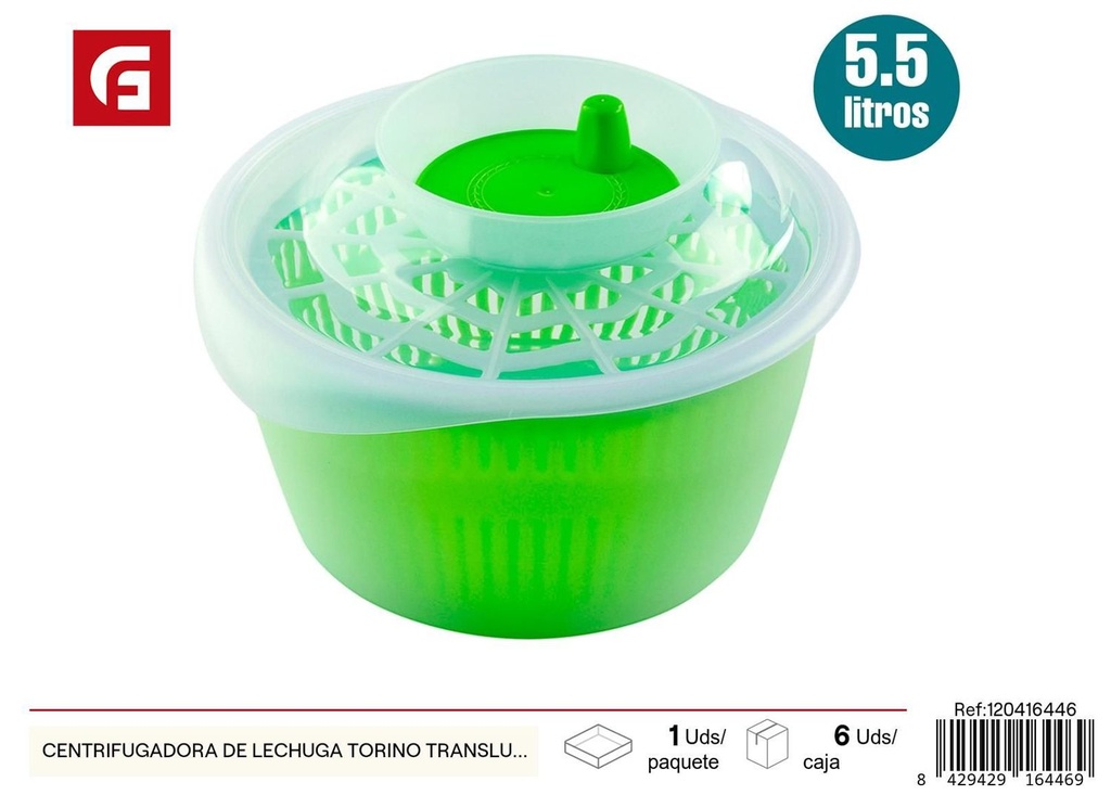 Centrifugadora de lechuga Torino 5.5L para ensaladas