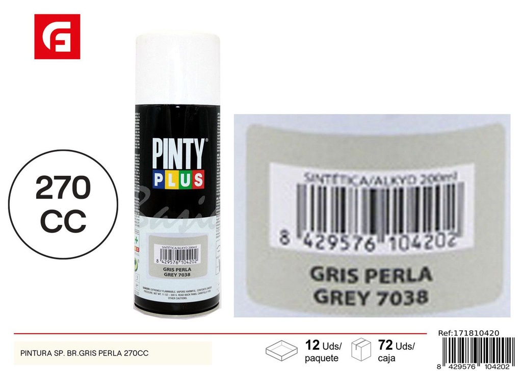 Pintura spray brillo gris perla 270cc