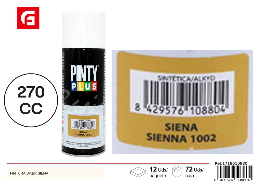 Aerosol Pintyplus siena 270cc - Pintura calidad