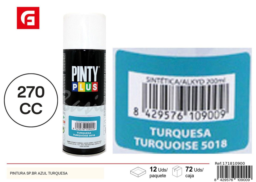 Aerosol Pintyplus turquesa 270cc - Pintura calidad