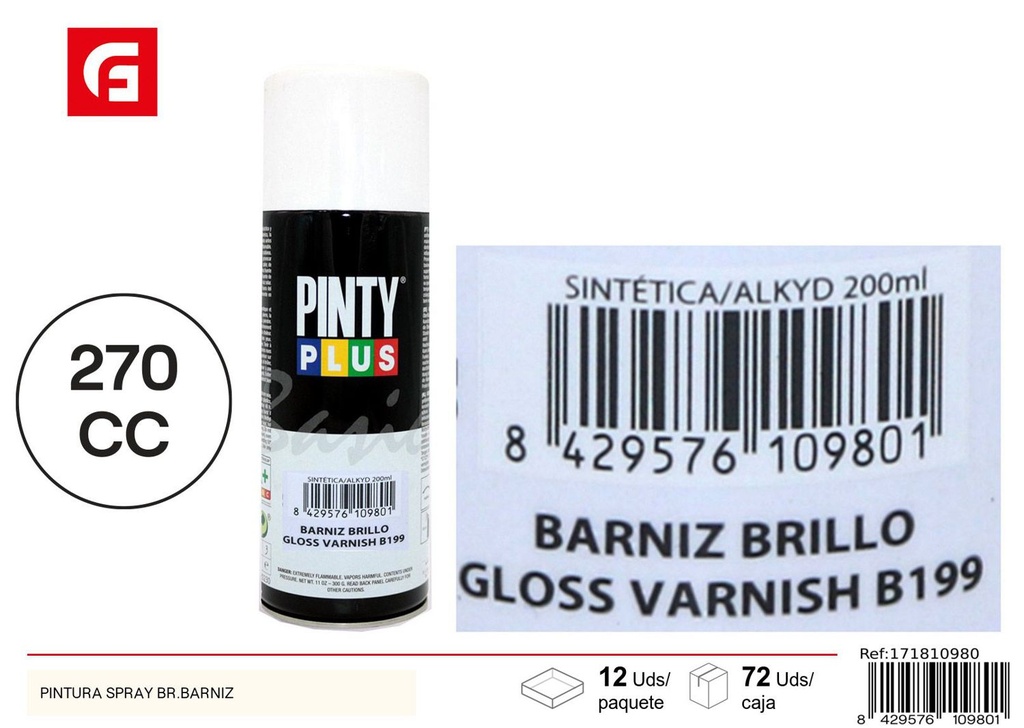 Aerosol Pintyplus barniz incoloro 270cc - Pintura calidad