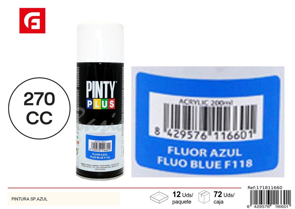 Pintura spray azul 270cc para bricolaje y decoración