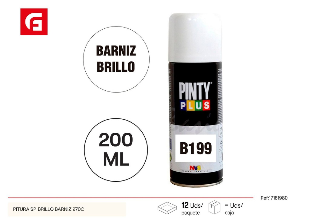 Pintura en spray brillo barniz 270C