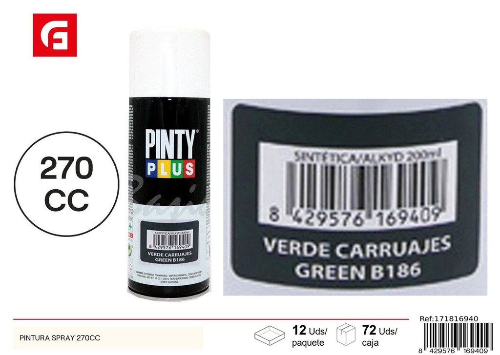 Aerosol Pintyplus verde carruaje 270cc - Pintura calidad
