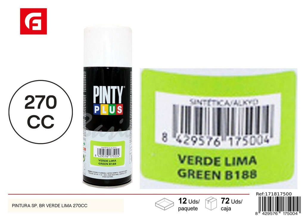 Pintura spray verde lima 270cc - Pinturas en aerosol