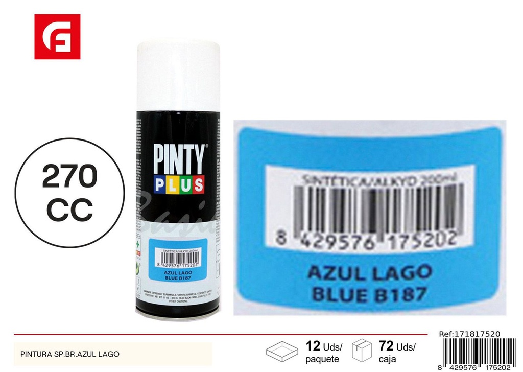 Pintura spray azul lago 270cc para bricolaje