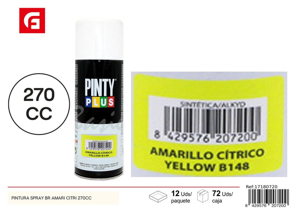 Aerosol Pintyplus amarillo cítrico 270cc - Pintura calidad