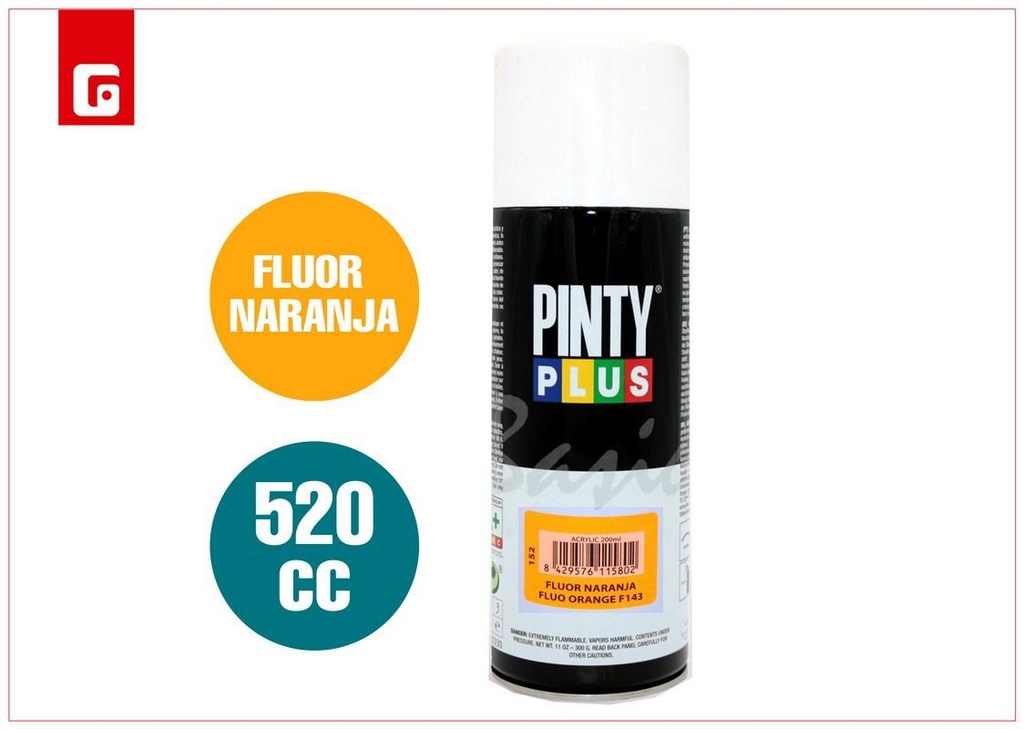 Pintura spray fluorescente naranja 520C-107