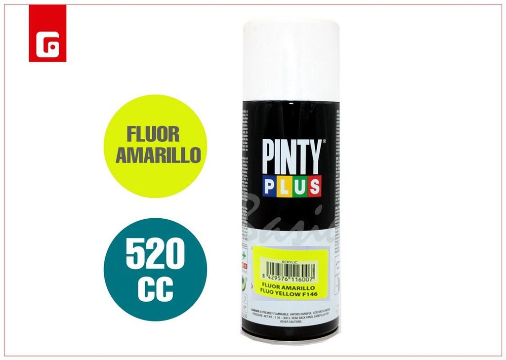 Pintura spray fluor amarillo 520CC - Pintura y ferretería