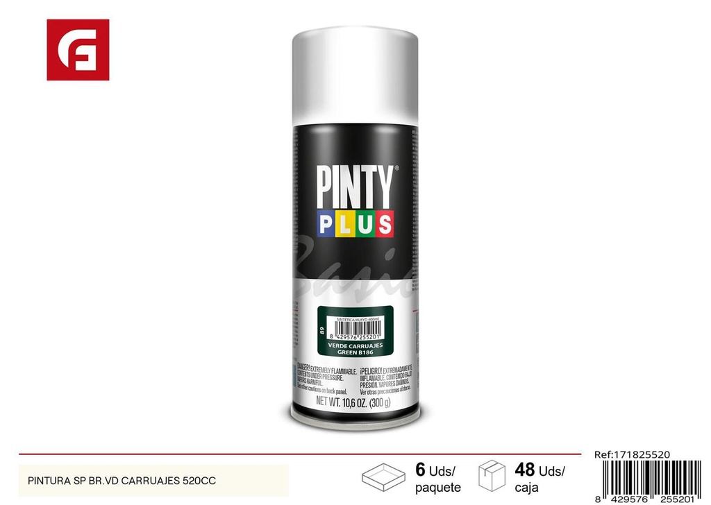 Pintura en spray verde brillante 520cc