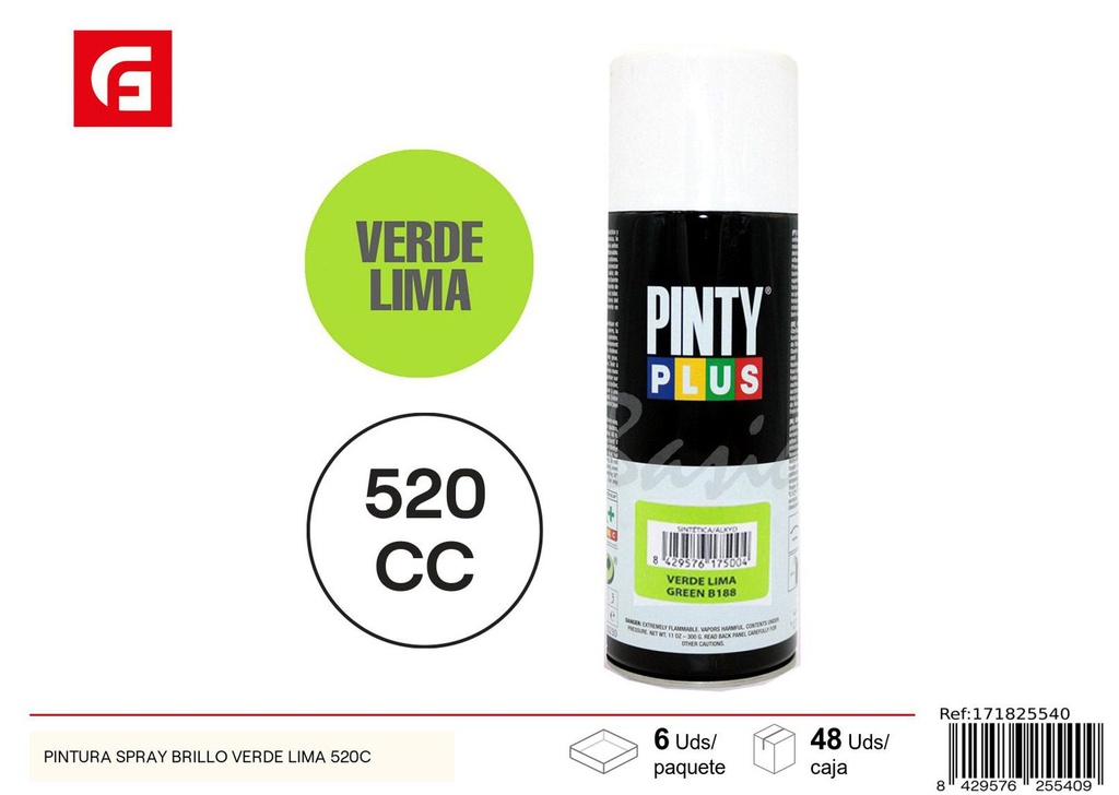 Pintura spray brillo lima 520CC - Pintura y ferretería