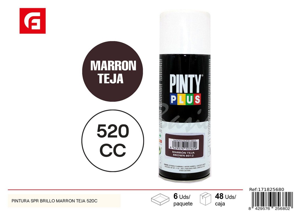 Pintura en spray brillo marrón teja 520C para bricolaje y decoración