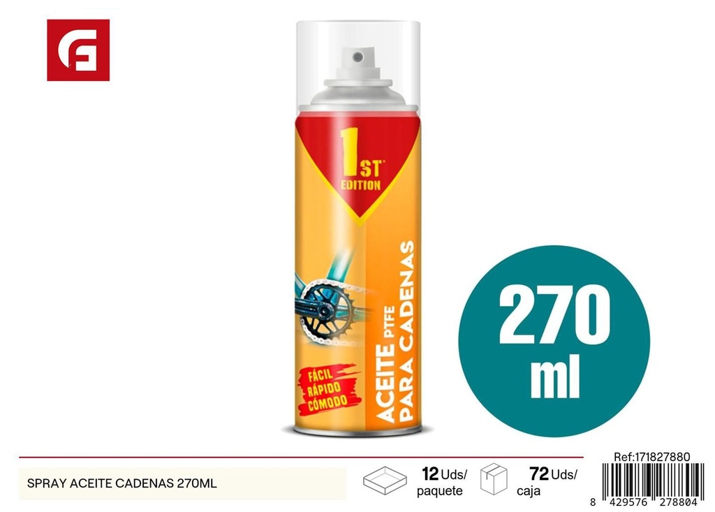 Spray aceite cadenas lubricante 270ml