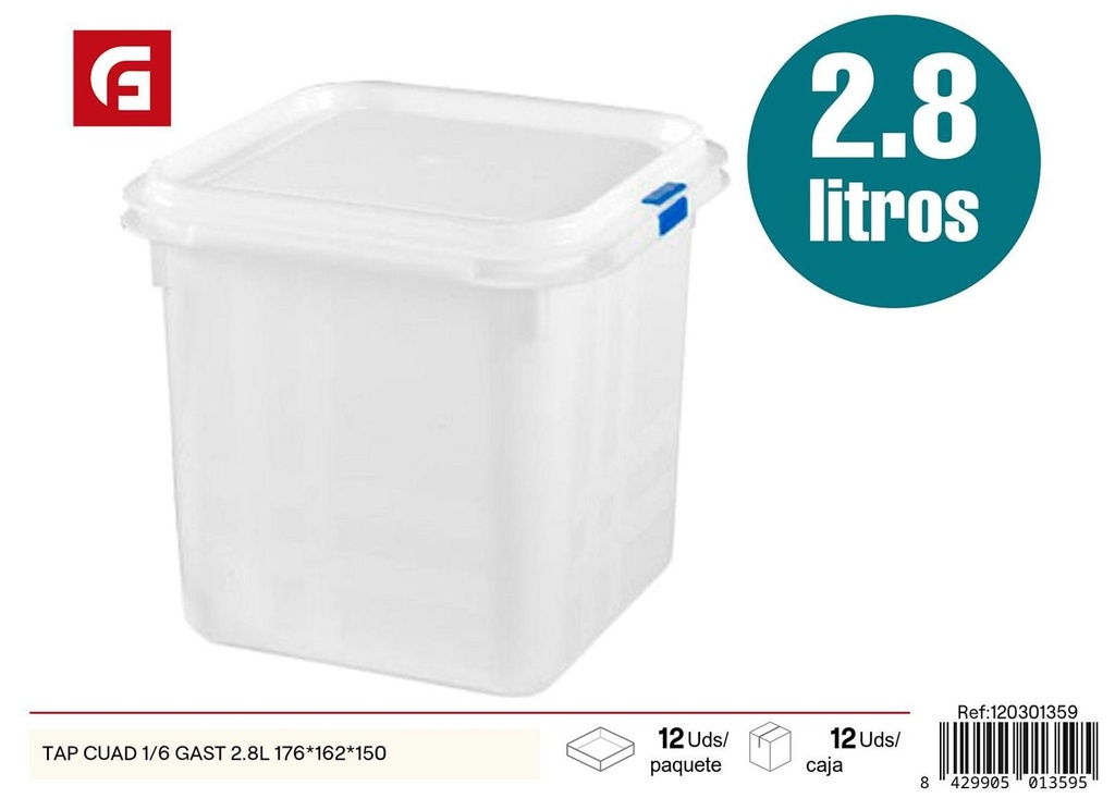 Box Tap Cuad 1/6 Gast 2.8L - Fiambreras y almacenamiento