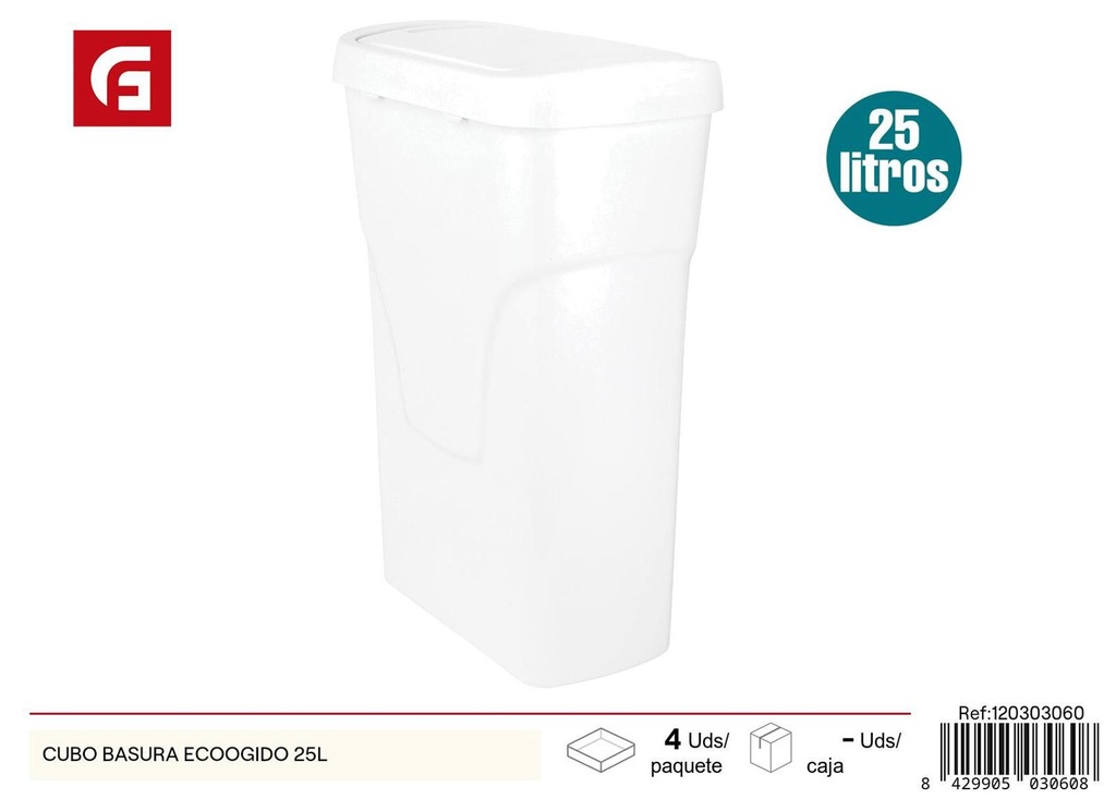 Cubo de basura ecoogido 25L para limpieza del hogar