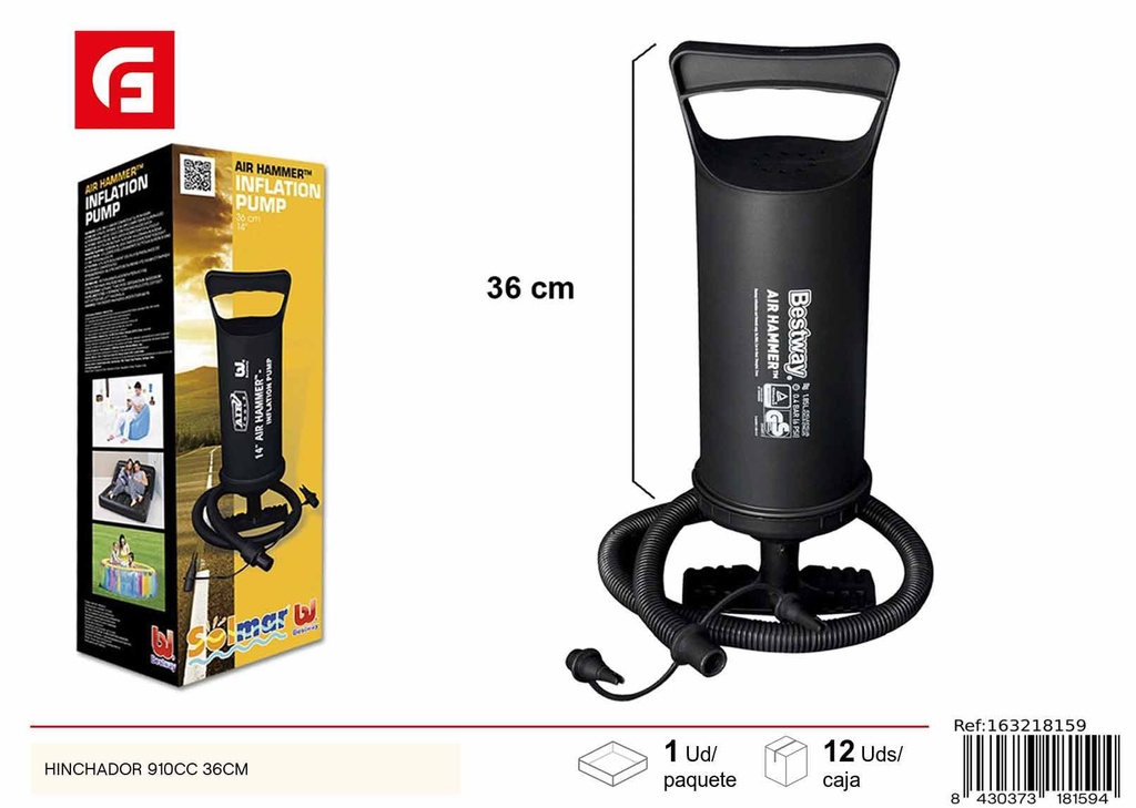 Hinchador de 910cc 36cm para inflar equipos deportivos y de camping