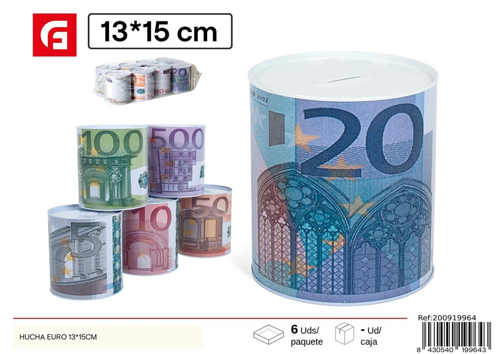 Hucha euro 13x15 cm - Decoración del hogar