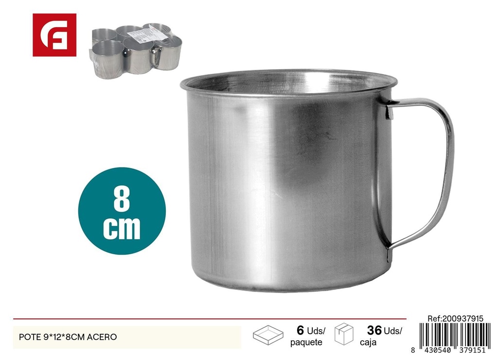Pote de acero 9*12*8cm - Utensilios de cocina