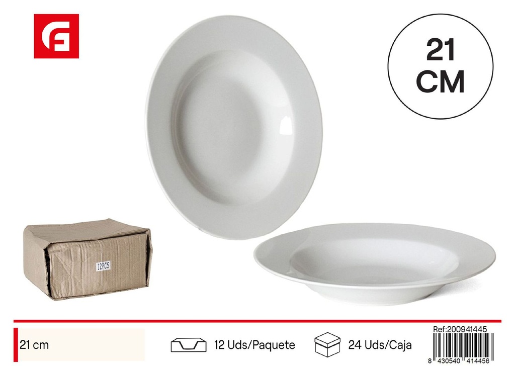 Plato hondo de cerámica Balta 21cm para servir comida