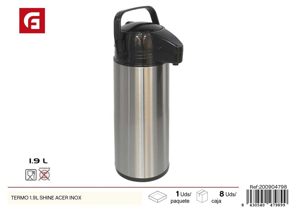 Termo shine acero inox 1.9l para bebidas