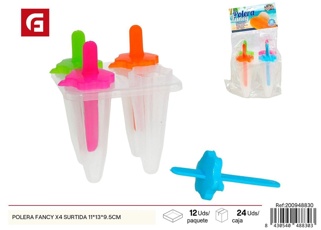 Molde de polos fancy x4 surtido 11*13*9.5 cm - Utensilios de cocina