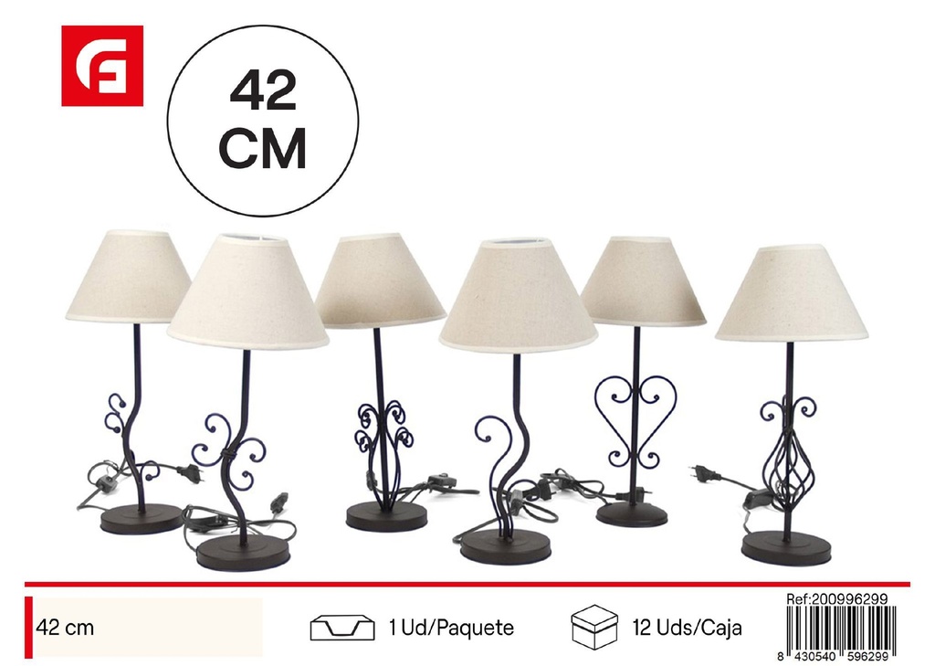 Lámpara de forja sobremesa Asia 42cm marrón para decoración