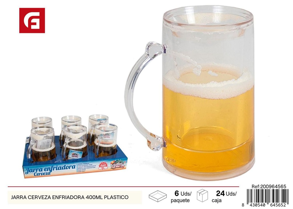 Jarra de cerveza enfriadora 400ml plástico