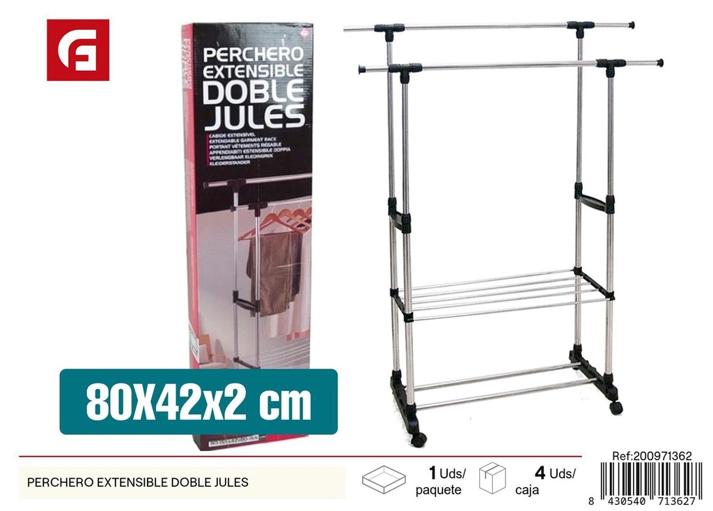 Perchero extensible doble modelo Jules