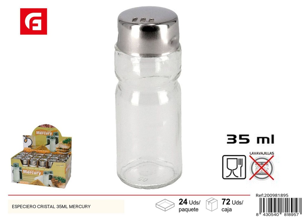 Especiero de cristal 35ml Mercury para cocina