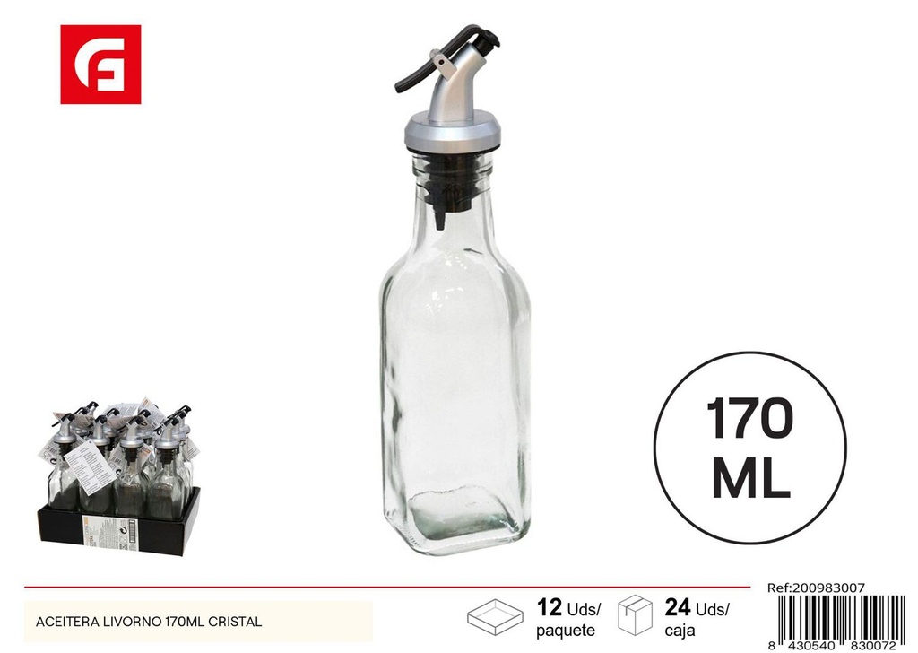 Aceitera Livorno 170 ml de cristal - Utensilios de cocina
