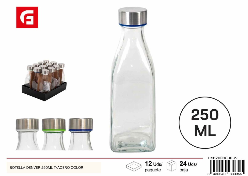 Botella de vidrio Denver 250 ml - Artículos de vidrio y cerámica