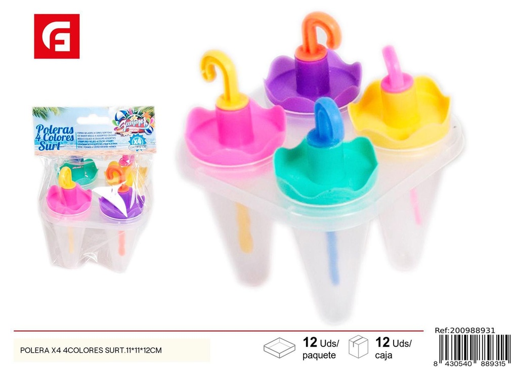 Molde para helados POLERA X4 colores surtidos - Utensilios de cocina