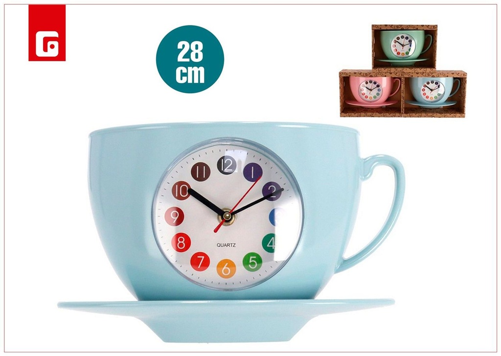 Reloj de pared Coffee 28cm 3 surtidos para decoración