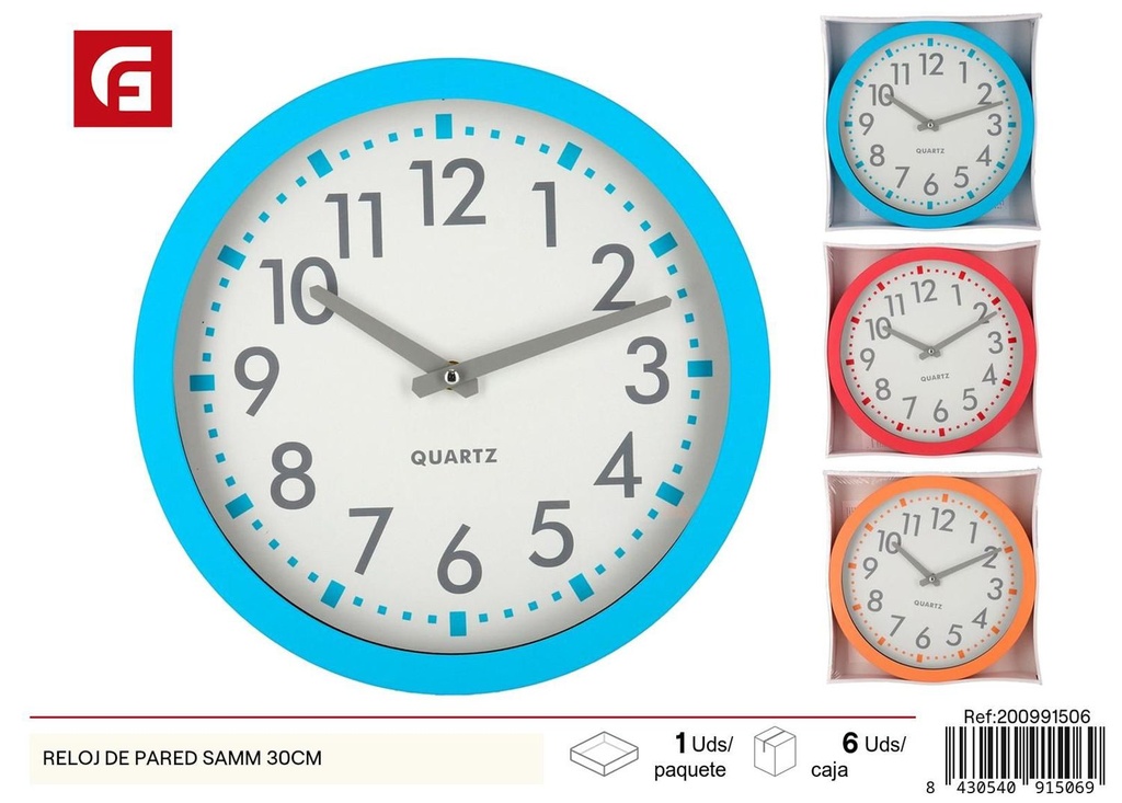 Reloj de pared Samm 30cm para decoración del hogar