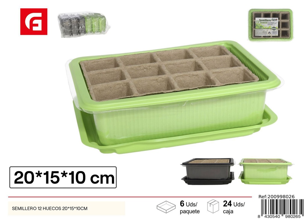 Semillero 12 huecos 20*15*10 cm - Jardinería