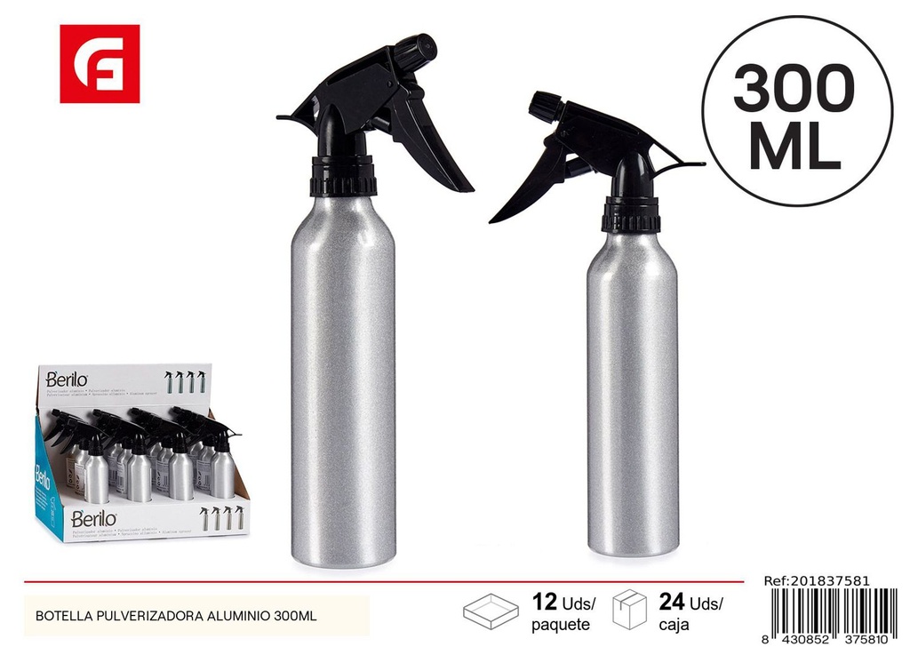 Botella pulverizadora de aluminio 300ml para riego