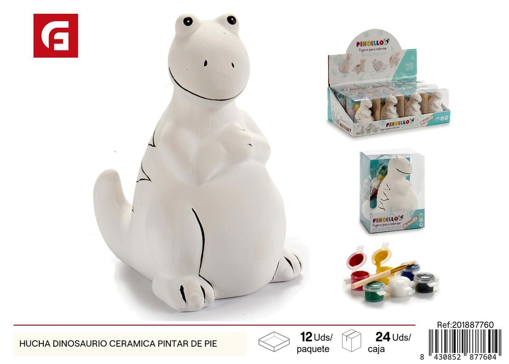 Hucha de dinosaurio de cerámica - Decoración del hogar