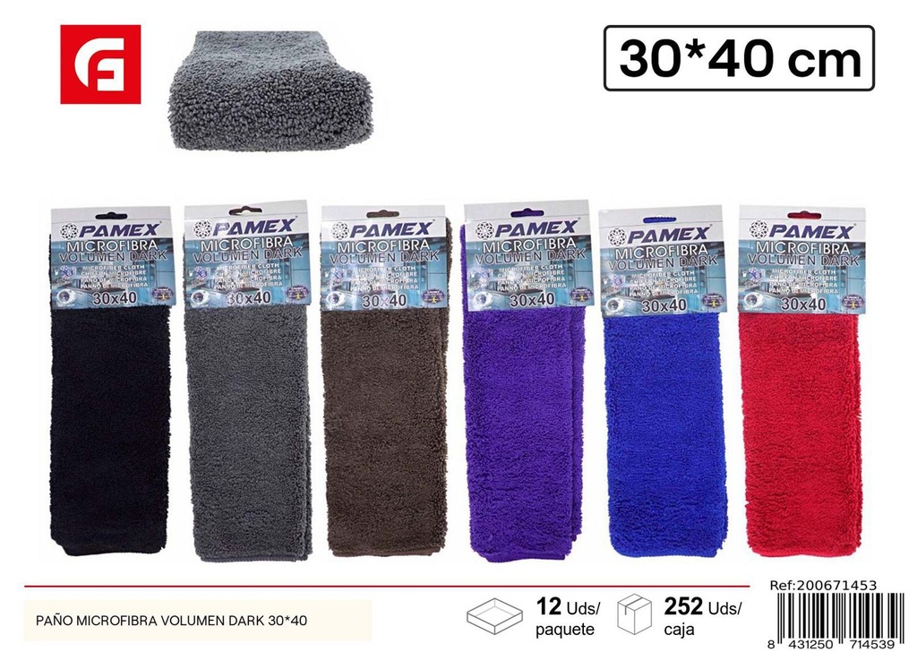 Paño Microfibra Volumen Dark 30x40 - Limpiadores de cocina