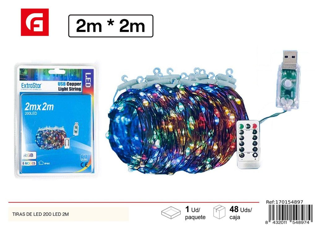 Tiras de LED 200 LED 2m