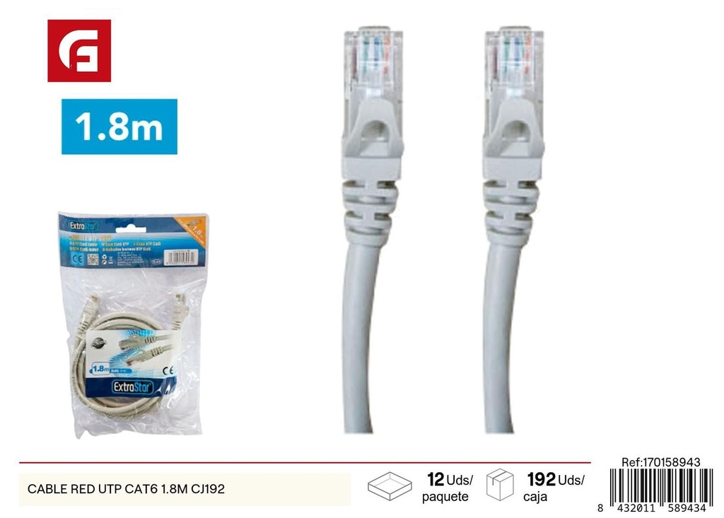 Cable red UTP CAT6 1.8m CJ192