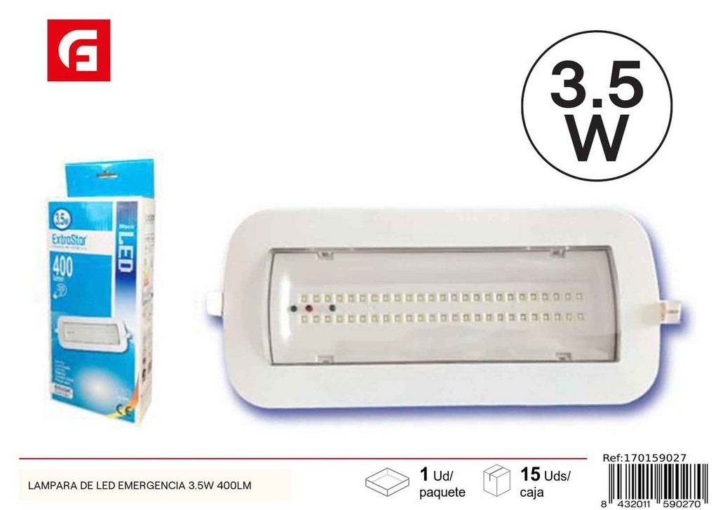 Lámpara de emergencia LED 3.5W 400LM