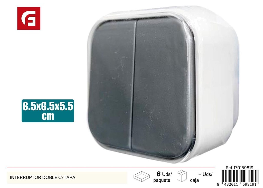 Interruptor doble con tapa - Accesorios eléctricos y switches