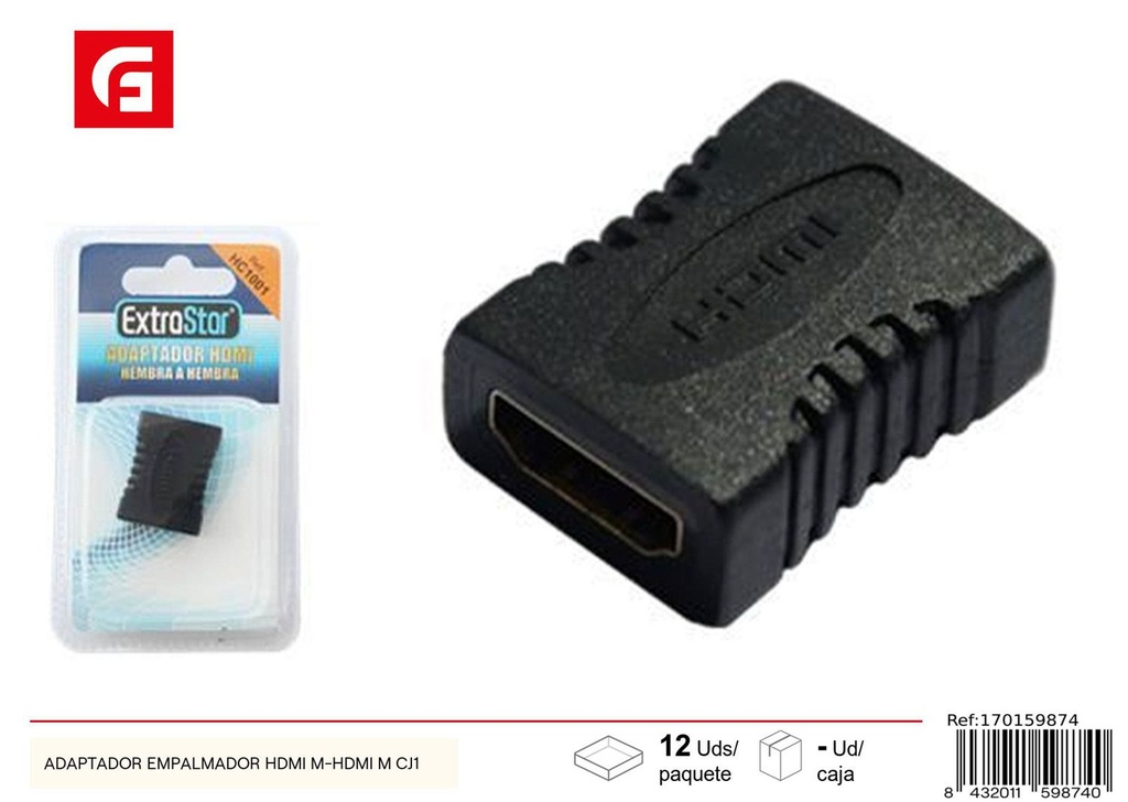 Adaptador HDMI M-HDMI M CJ1 para conexiones de video