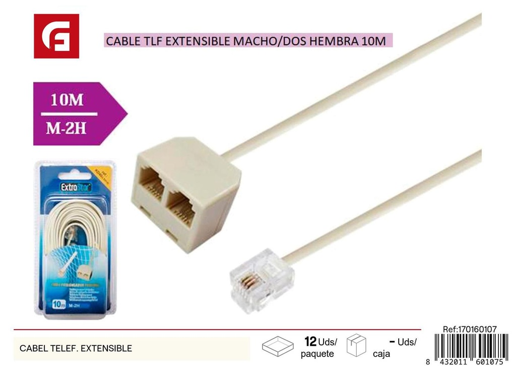 Cable telefónico extensible para comunicaciones