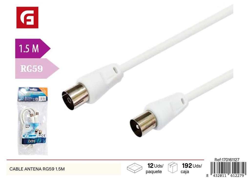 Cable para antena de TV RG59 1.5 m - Electrónica