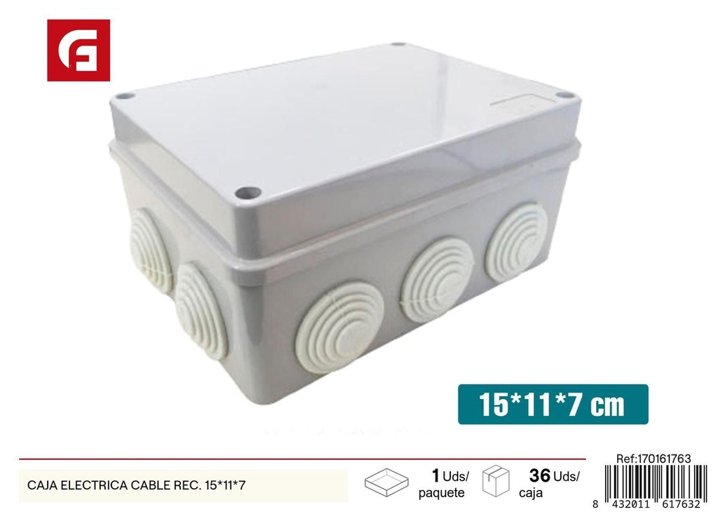 Caja eléctrica para cables 15x11x7cm para eléctricos