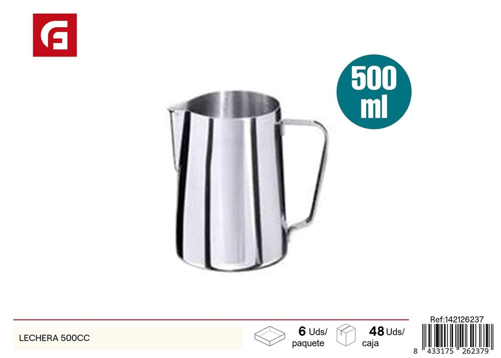 Lechera 500cc de acero inoxidable para cocina