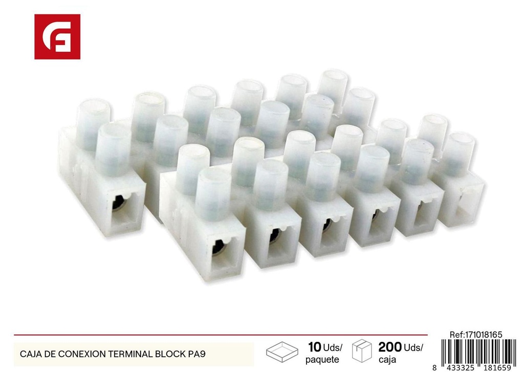 Caja de conexión terminal block PA9 para instalaciones eléctricas